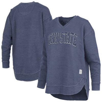 Pressbox Women's NCAA Penn State Nittany Lions Westin Poncho V-Neck Pullover Sweatshirt, Navy Blue, Small