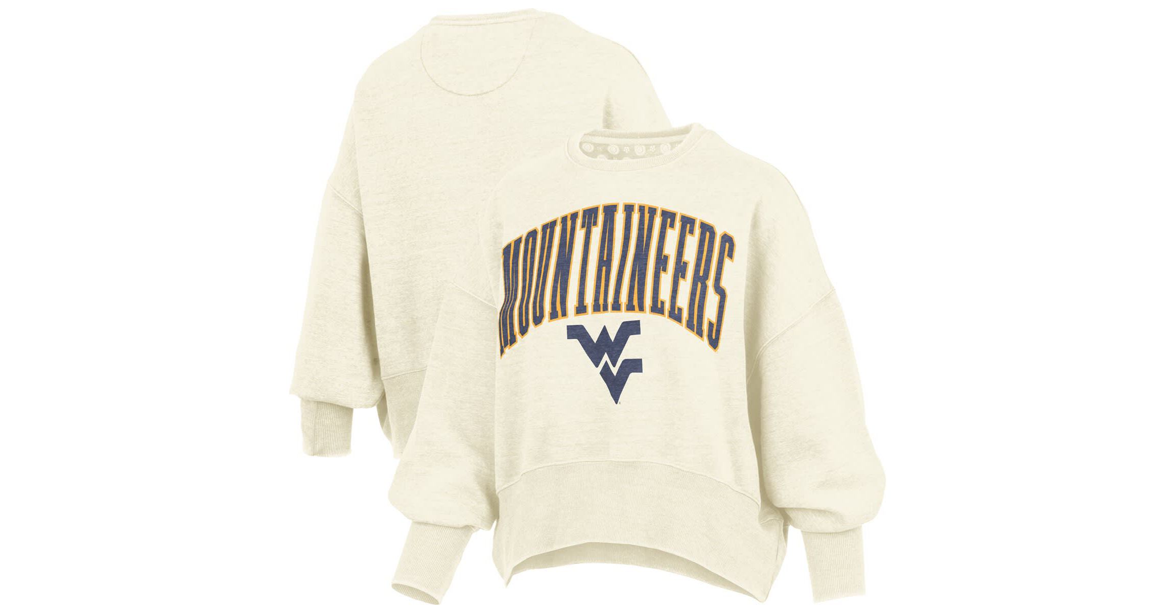 NCAA West Virginia Mountaineers Oversized Waist-Length Crewneck Sweatshirt
