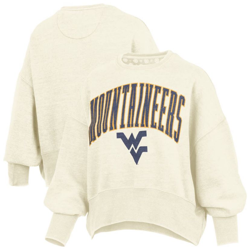 NCAA West Virginia Mountaineers Oversized Waist-Length Crewneck Sweatshirt