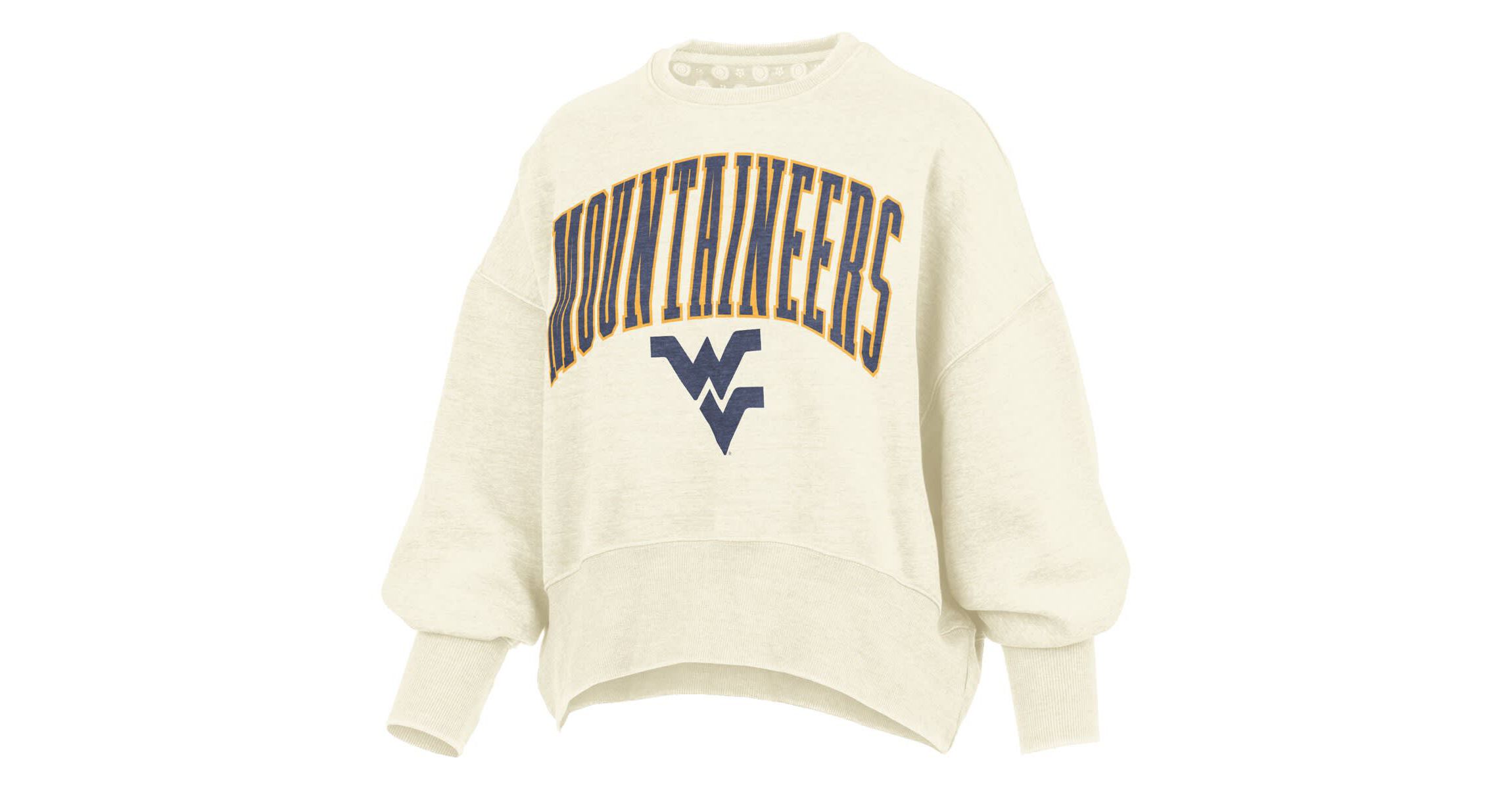 NCAA West Virginia Mountaineers Oversized Waist-Length Crewneck Sweatshirt