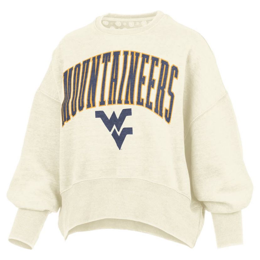 NCAA West Virginia Mountaineers Oversized Waist-Length Crewneck Sweatshirt
