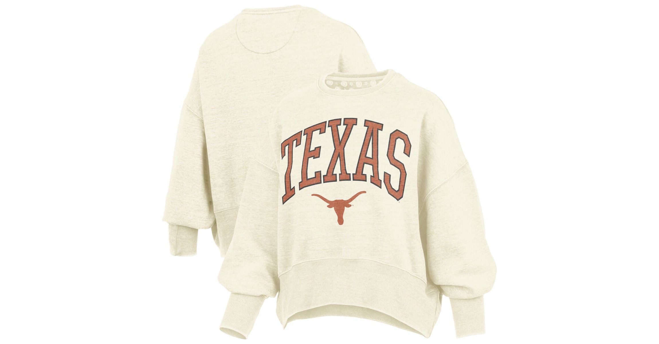 NCAA Texas Longhorns Oversized Waist-Length Crewneck Sweatshirt