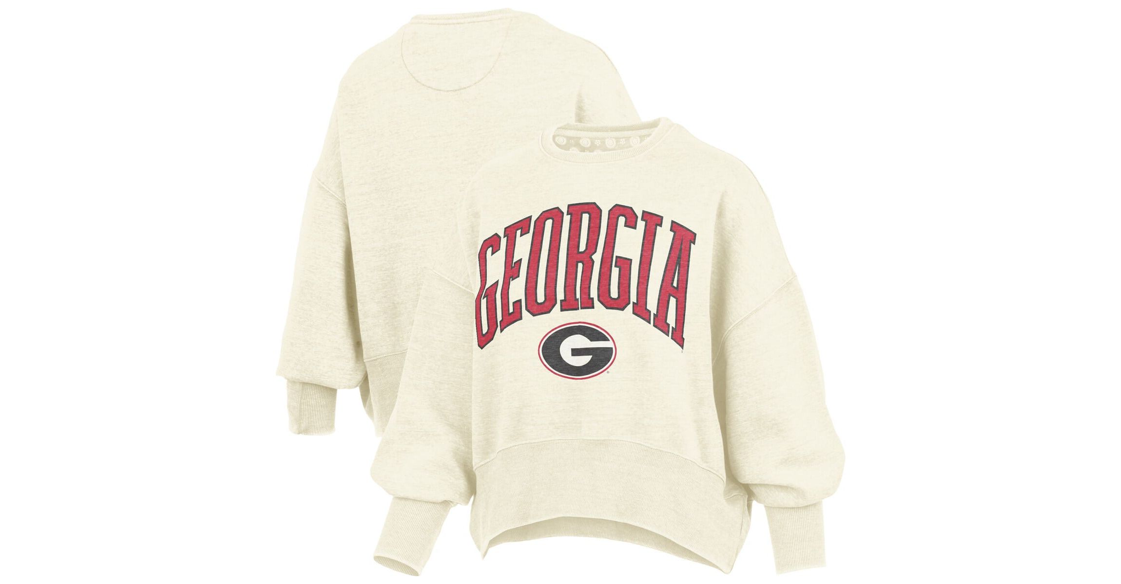 NCAA Georgia Bulldogs Oversized Waist-Length Crewneck Sweatshirt