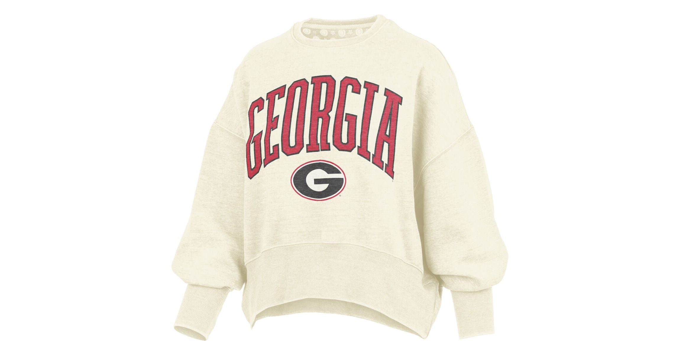 NCAA Georgia Bulldogs Oversized Waist-Length Crewneck Sweatshirt