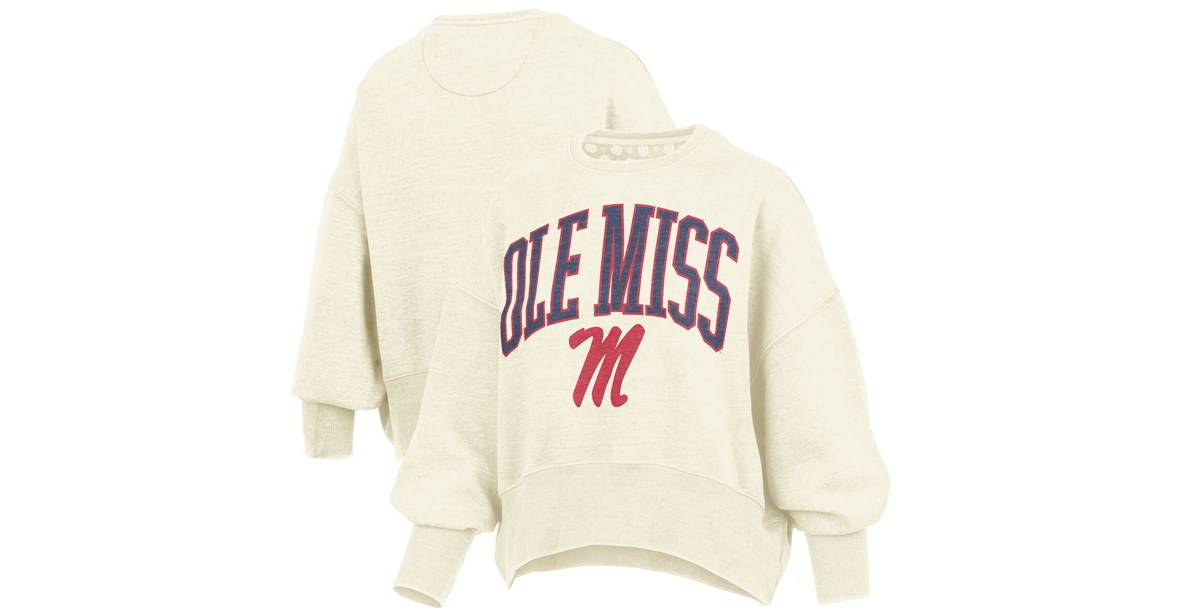 NCAA Ole Miss Rebels Oversized Waist-Length Crewneck Sweatshirt