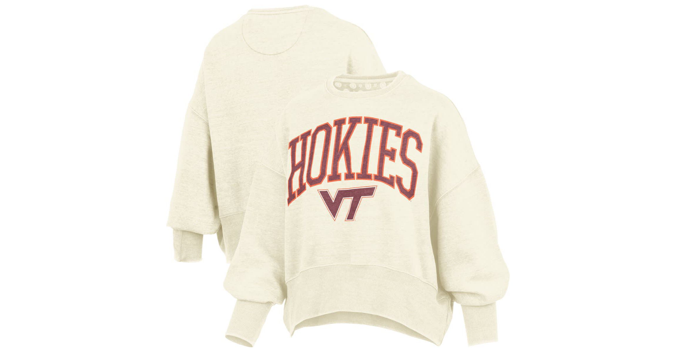 NCAA Virginia Tech Hokies Oversized Waist-Length Crewneck Sweatshirt