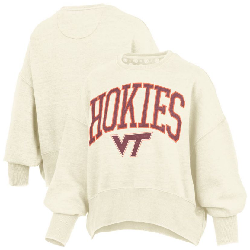 NCAA Virginia Tech Hokies Oversized Waist-Length Crewneck Sweatshirt