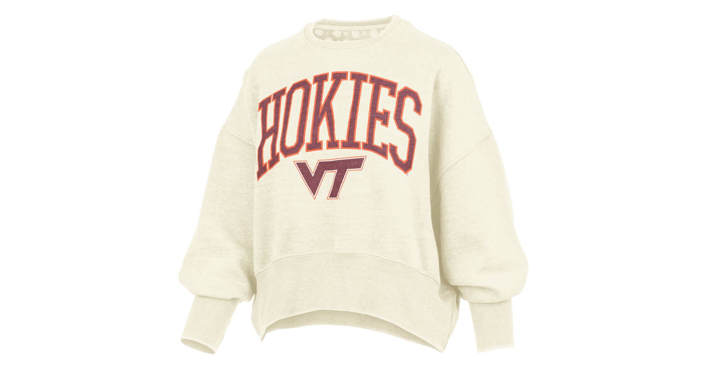 NCAA Virginia Tech Hokies Oversized Waist-Length Crewneck Sweatshirt