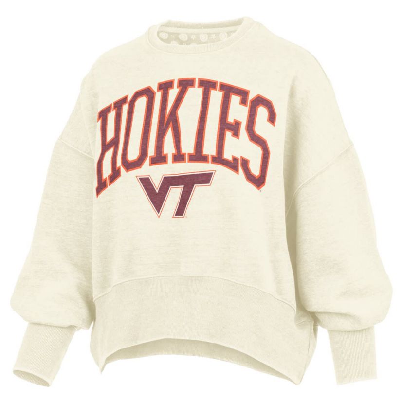 NCAA Virginia Tech Hokies Oversized Waist-Length Crewneck Sweatshirt