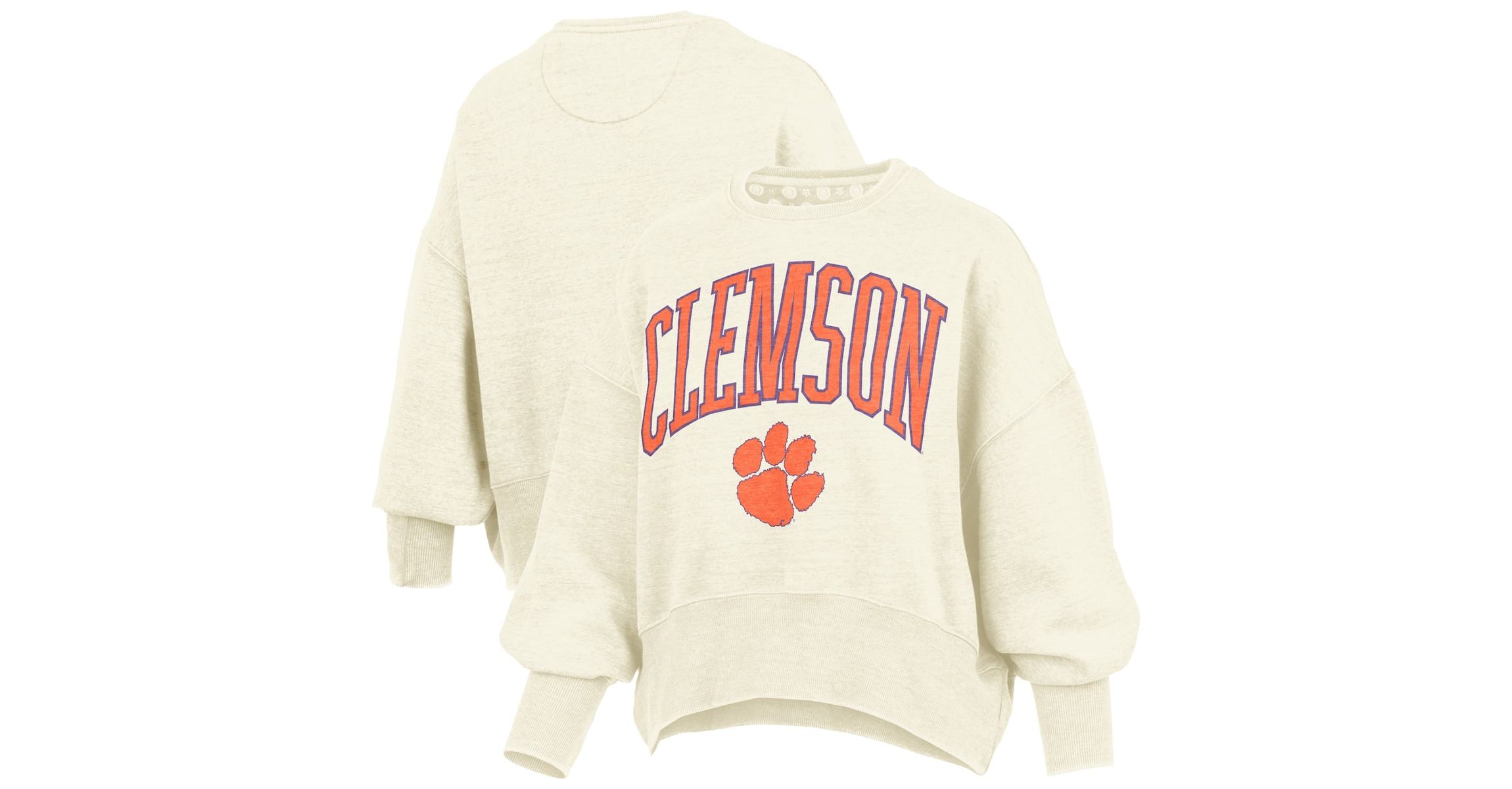 NCAA Clemson Tigers Oversized Waist-Length Crewneck Sweatshirt