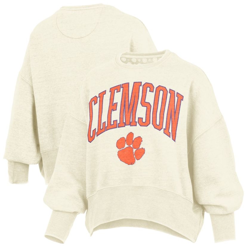 NCAA Clemson Tigers Oversized Waist-Length Crewneck Sweatshirt