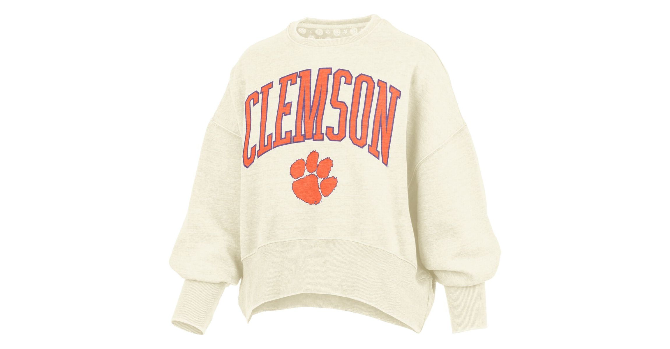 NCAA Clemson Tigers Oversized Waist-Length Crewneck Sweatshirt