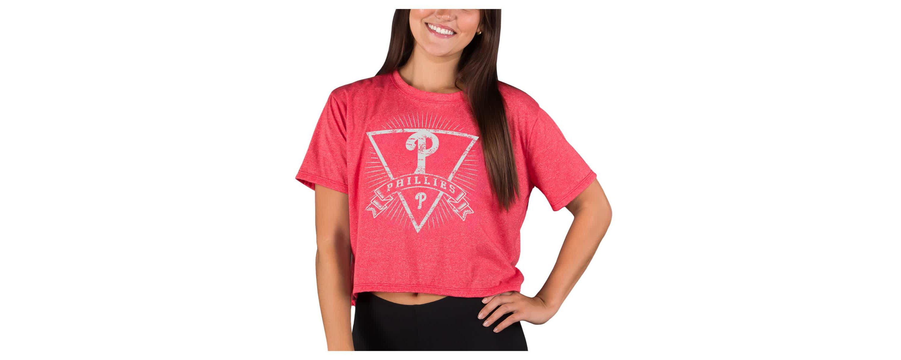 MLB Philadelphia Phillies Distressed Quest Boxy Cropped Top