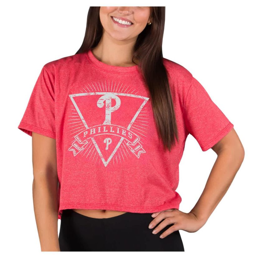 MLB Philadelphia Phillies Distressed Quest Boxy Cropped Top