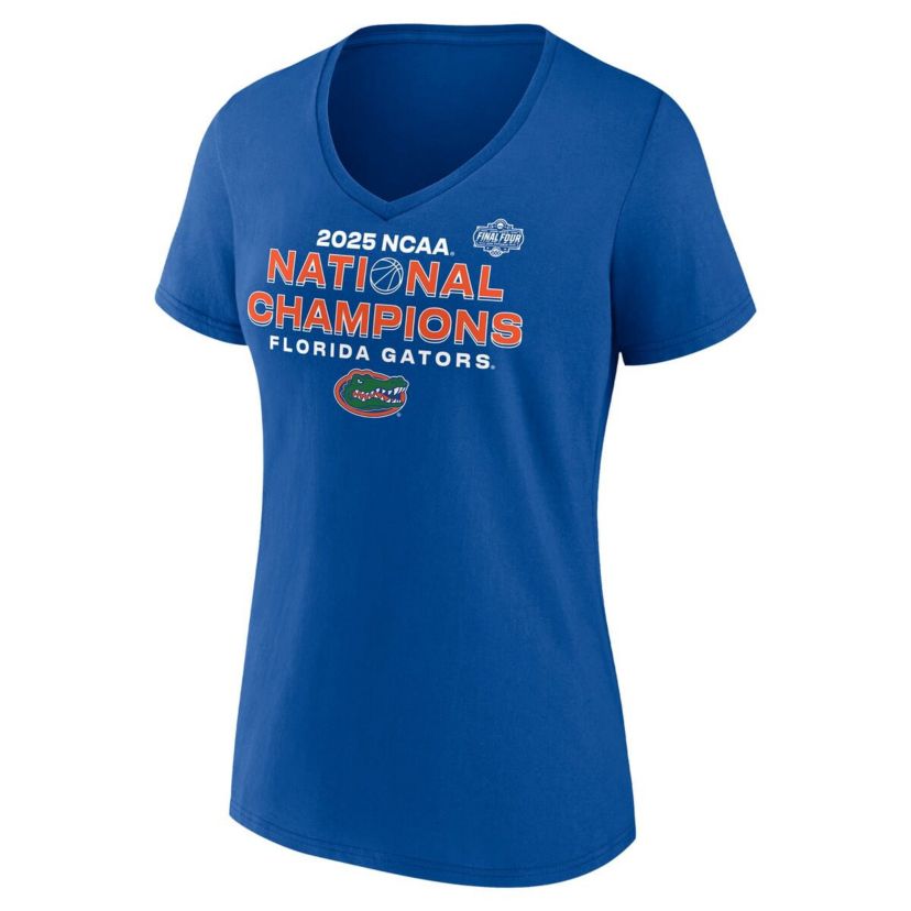 NCAA Fanatics Florida Gators 2025 NCAA Basketball National s Schedule V-Neck T-Shirt