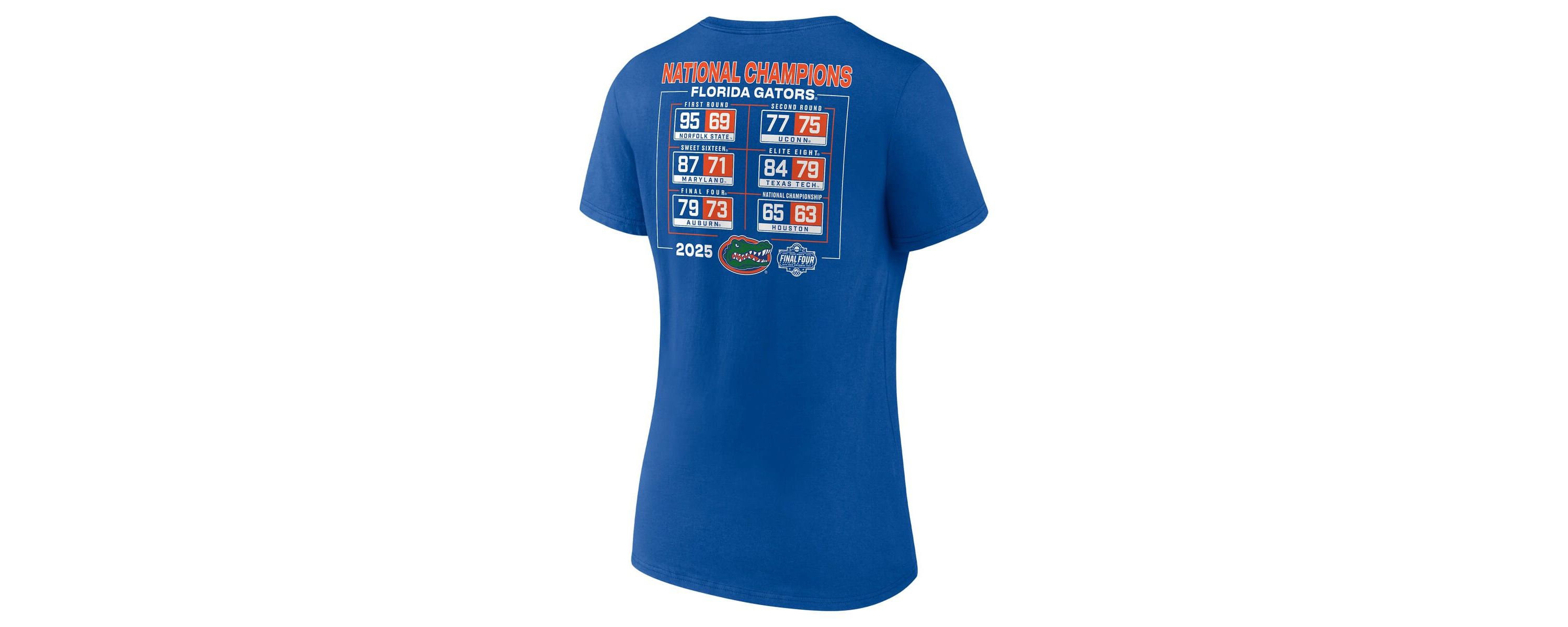 NCAA Fanatics Florida Gators 2025 NCAA Basketball National s Schedule V-Neck T-Shirt