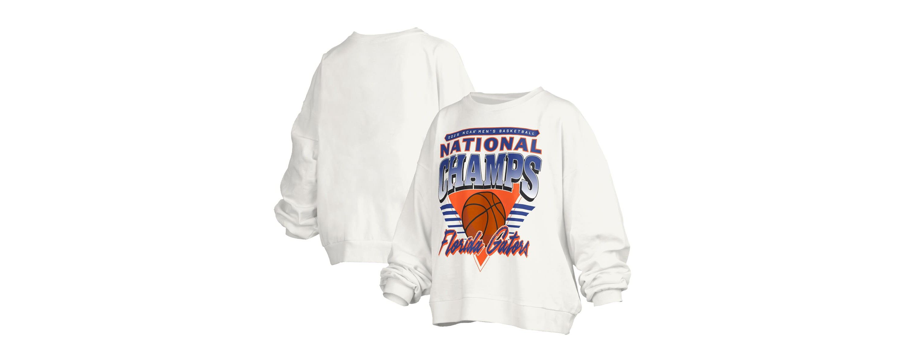 NCAA Florida Gators 2025 NCAA Basketball National s Trilogy Basketball Janice Oversized Fleece Pullover Sweatshirt