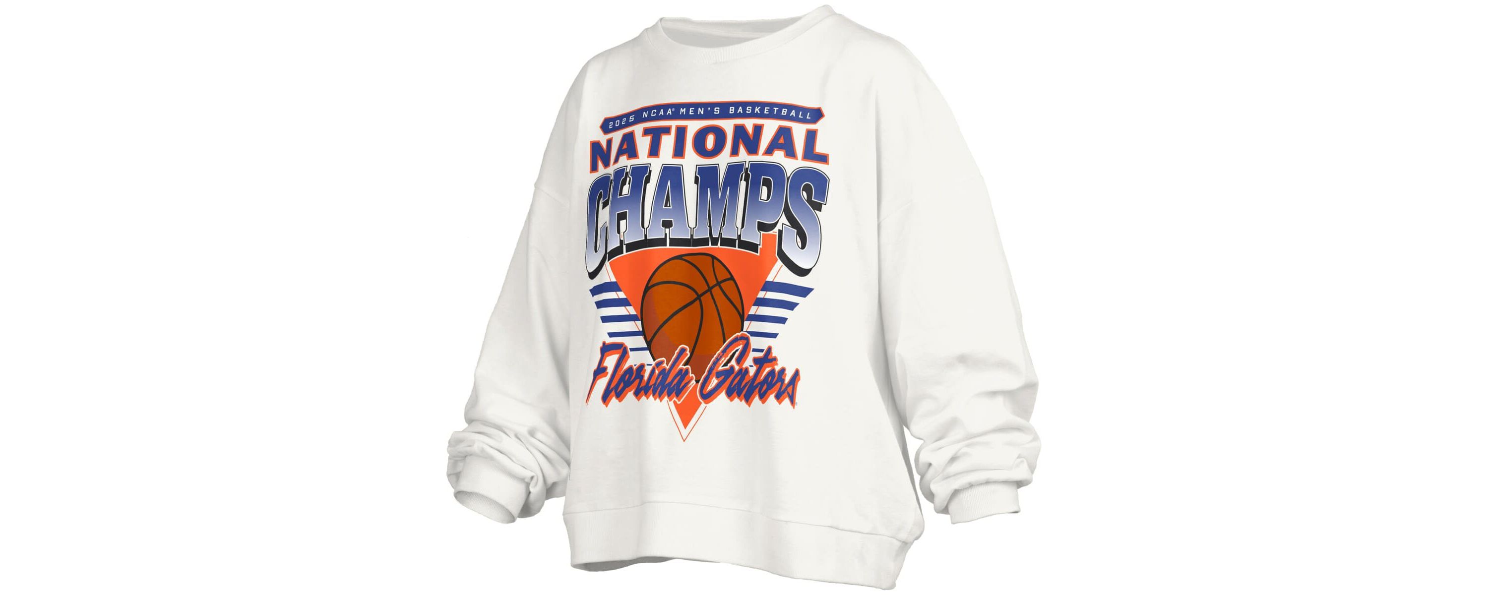NCAA Florida Gators 2025 NCAA Basketball National s Trilogy Basketball Janice Oversized Fleece Pullover Sweatshirt