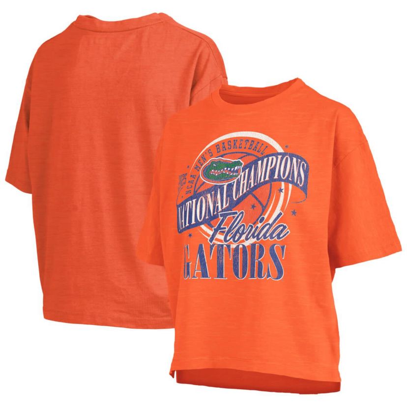NCAA Florida Gators 2025 NCAA Basketball National s World Ball Motley Crew Oversized Slub T-Shirt