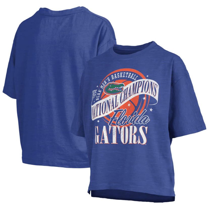 NCAA Florida Gators 2025 NCAA Basketball National s World Ball Motley Crew Oversized Slub T-Shirt