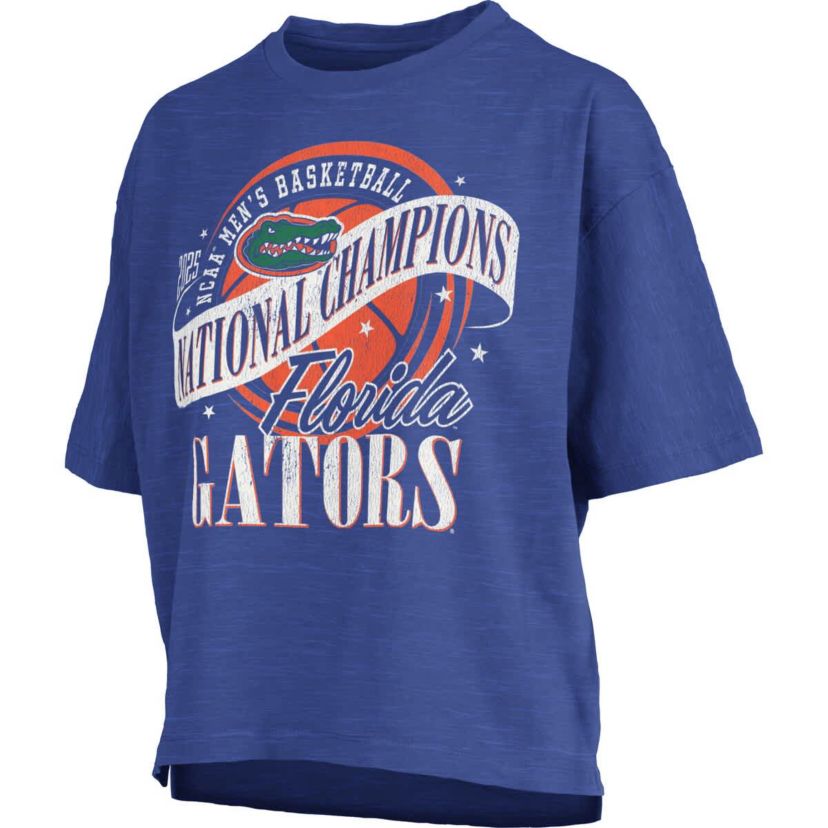 NCAA Florida Gators 2025 NCAA Basketball National s World Ball Motley Crew Oversized Slub T-Shirt