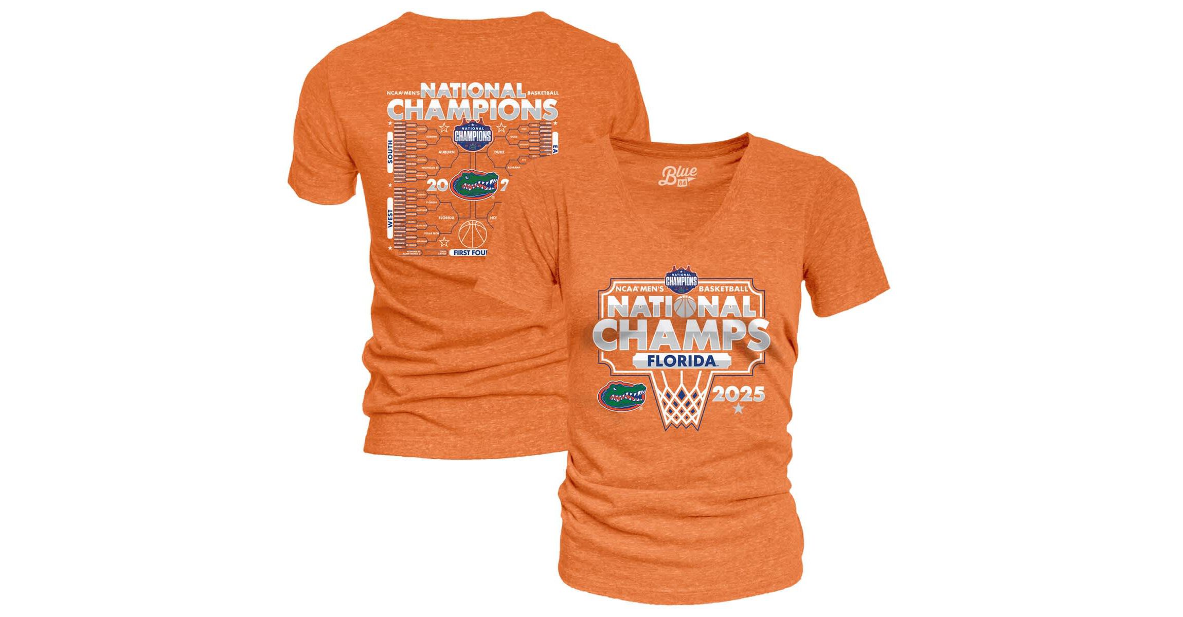 NCAA Florida Gators 2025 NCAA Basketball National s Bracket Tri-Blend V-Neck T-Shirt