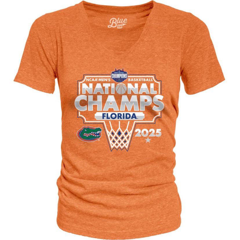 NCAA Florida Gators 2025 NCAA Basketball National s Bracket Tri-Blend V-Neck T-Shirt