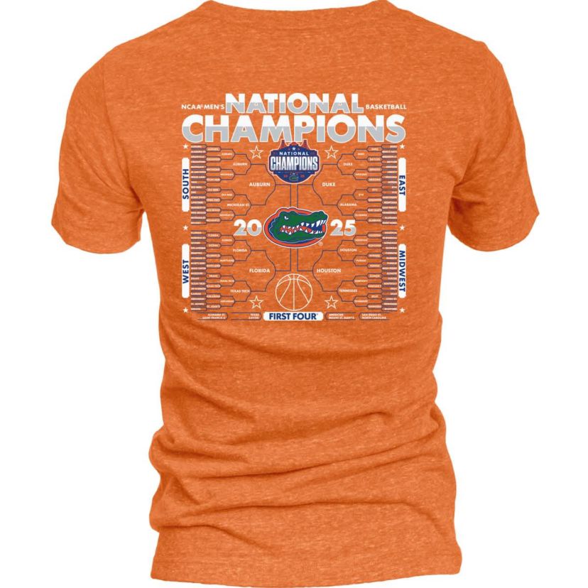 NCAA Florida Gators 2025 NCAA Basketball National s Bracket Tri-Blend V-Neck T-Shirt