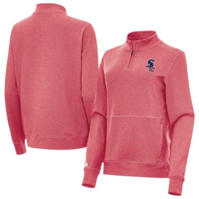 Antigua Chicago White Sox MLB Chicago Sox Crush Stars and Stripes Team Logo Quarter-Zip Pullover Top