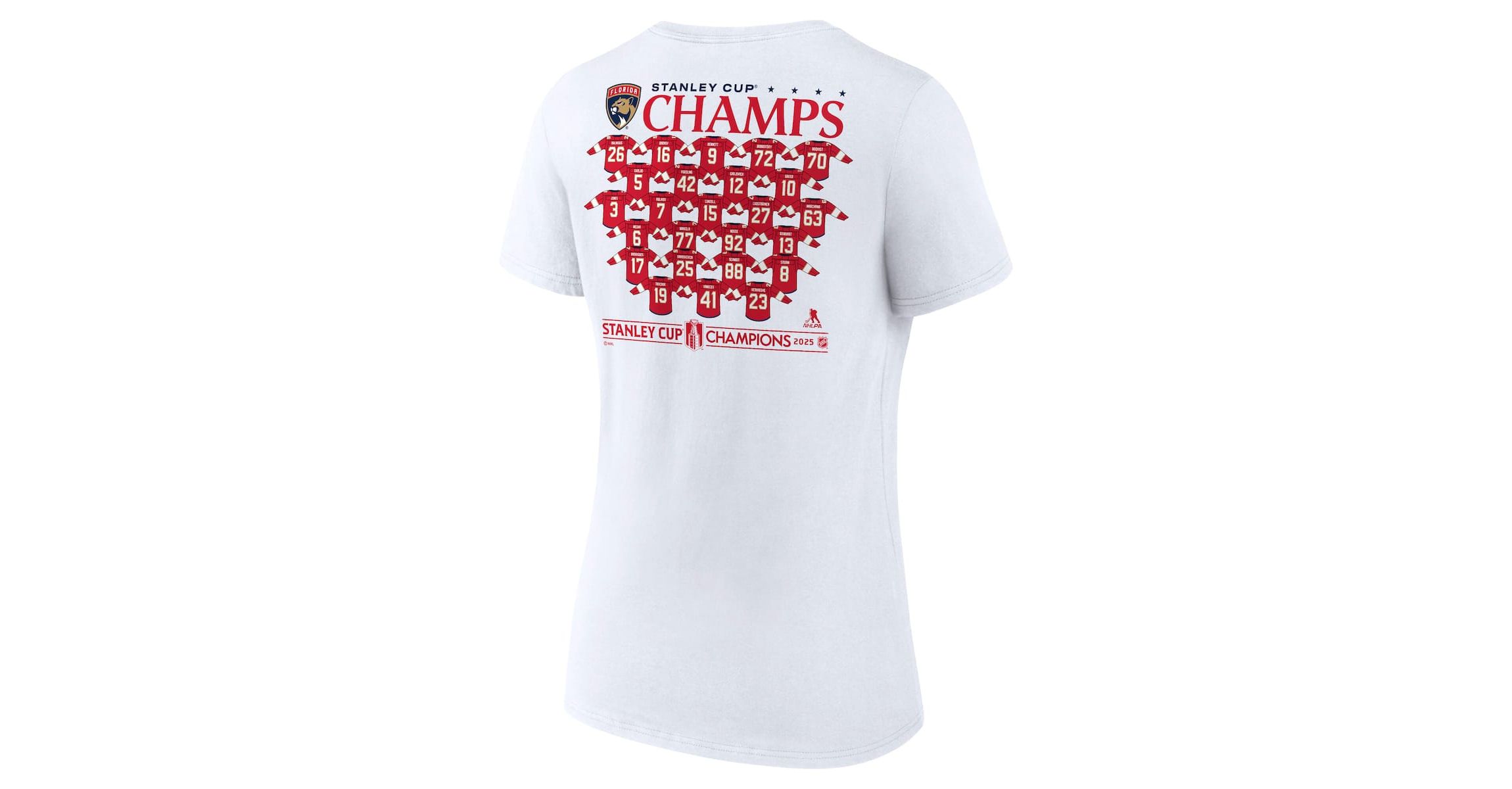 NHL Fanatics Florida Panthers 2025 Stanley Cup s Jersey Roster V-Neck T-Shirt