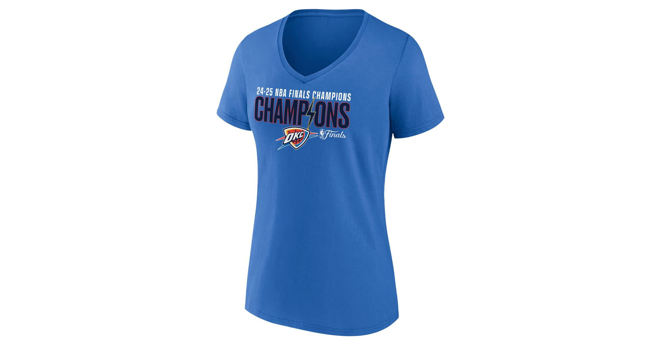 NBA Fanatics Oklahoma City Thunder 2025 NBA Finals s Fast Break Hometown V-Neck T-Shirt