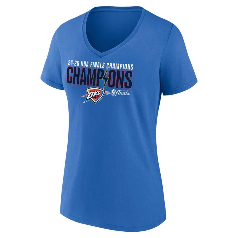 NBA Fanatics Oklahoma City Thunder 2025 NBA Finals s Fast Break Hometown V-Neck T-Shirt