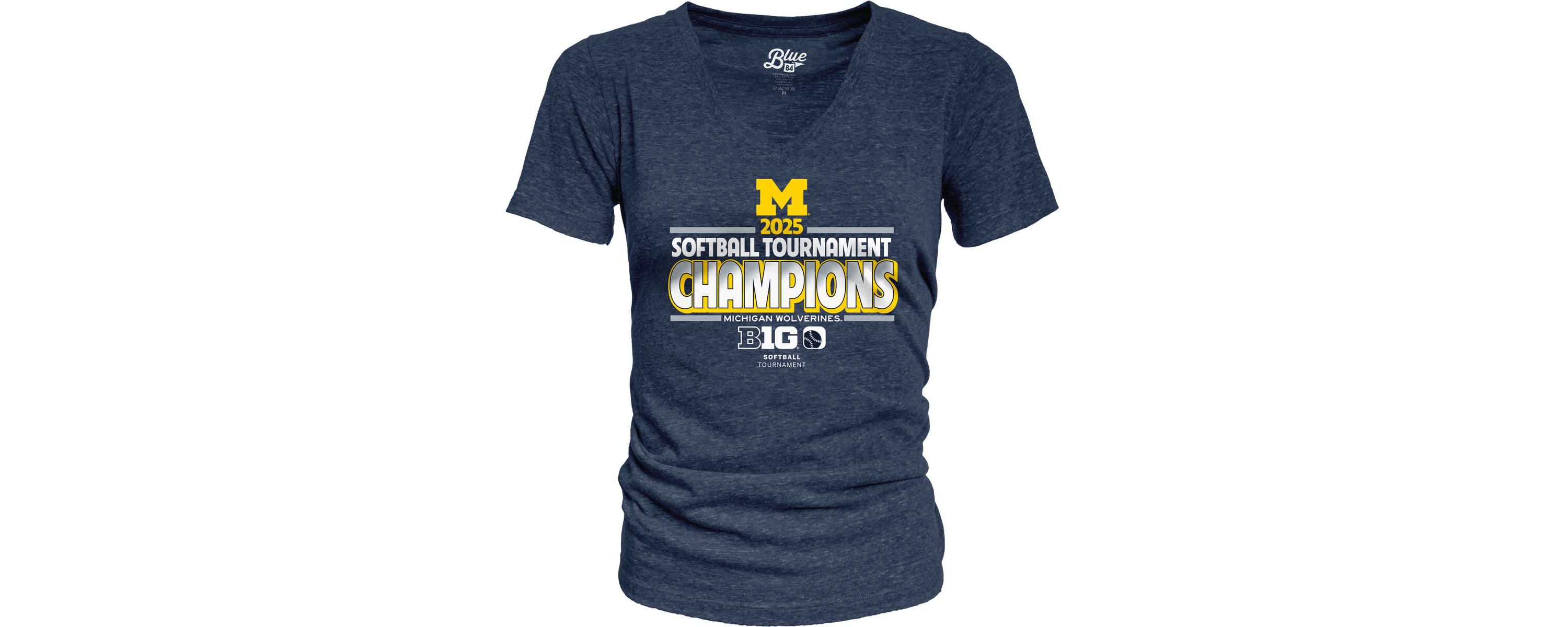 NCAA Michigan Wolverines 2025 Big Ten Softball Conference Tournament s Locker Room V-Neck T-Shirt