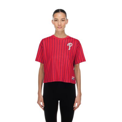 New Era MLB Philadelphia Phillies Throwback Meshback Pinstripe Boxy T-Shirt