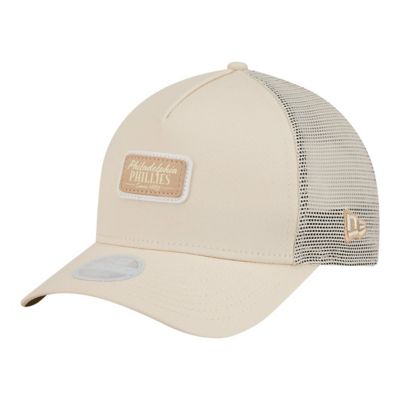 New Era MLB Light Beige Philadelphia Phillies Tonal Patch 9FORTY M-Crown A-Frame Trucker Adjustable Hat