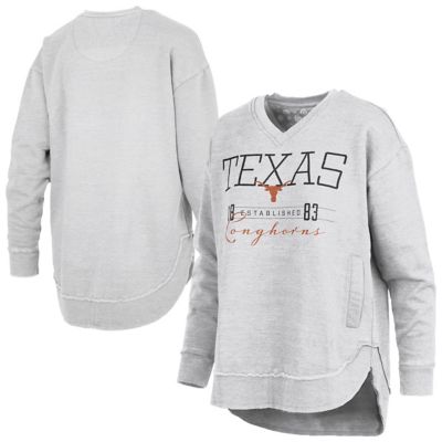 Pressbox Women's NCAA Texas Longhorns Marcus East Hall Poncho V-Neck Sweatshirt, Gray, XL