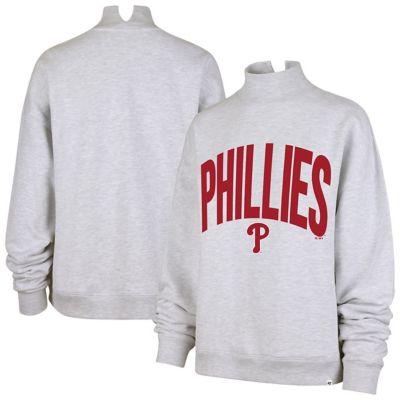 '47 Women's MLB Philadelphia Phillies Subtle Muse Mock Neck Sweatshirt, Gray, Small