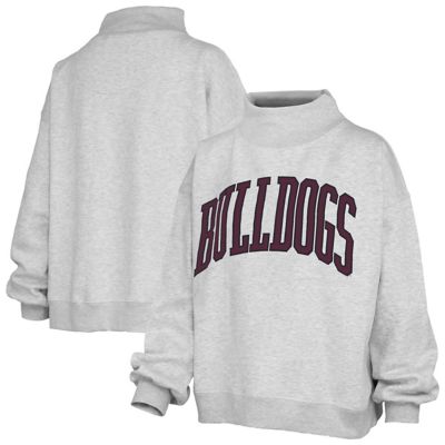 Pressbox Women's NCAA Mississippi State Bulldogs Oversized Nelson Mock Neck Sweatshirt, Gray, Small