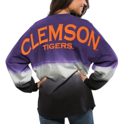 NCAA Clemson Tigers Ombre Long Sleeve Dip-Dyed