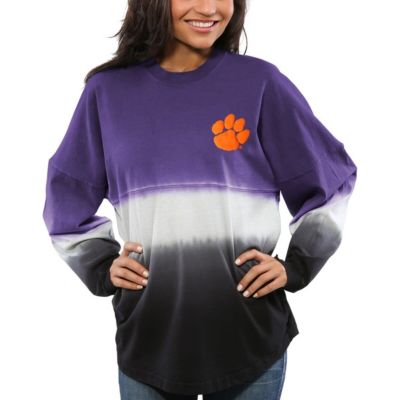 NCAA Clemson Tigers Ombre Long Sleeve Dip-Dyed