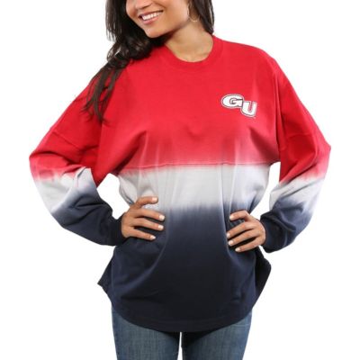 Gonzaga University Bulldogs NCAA Ombre Long Sleeve Dip-Dyed