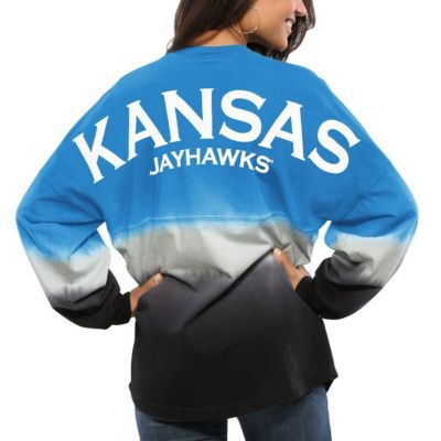 NCAA Kansas Jayhawks Ombre Long Sleeve Dip-Dyed