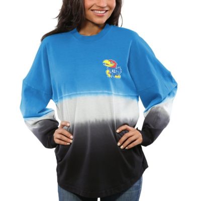 NCAA Kansas Jayhawks Ombre Long Sleeve Dip-Dyed