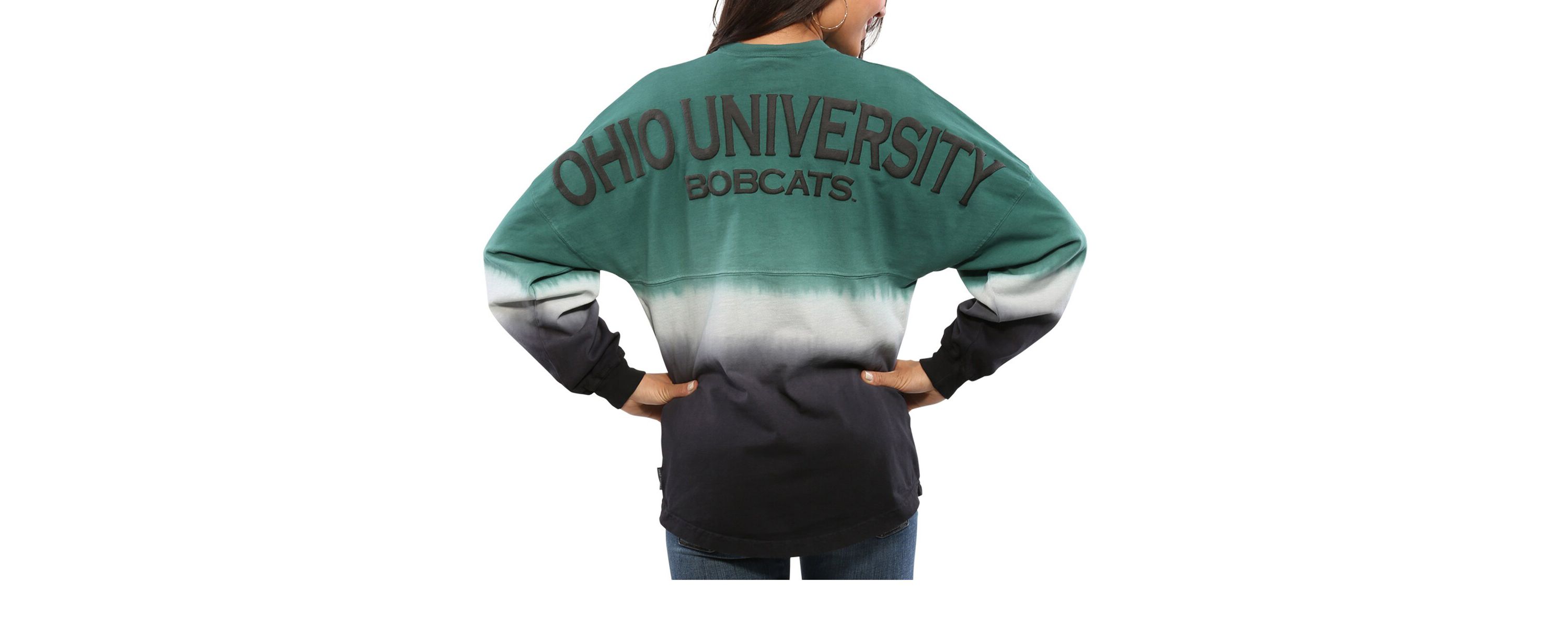 NCAA Ohio Bobcats Ombre Long Sleeve Dip-Dyed
