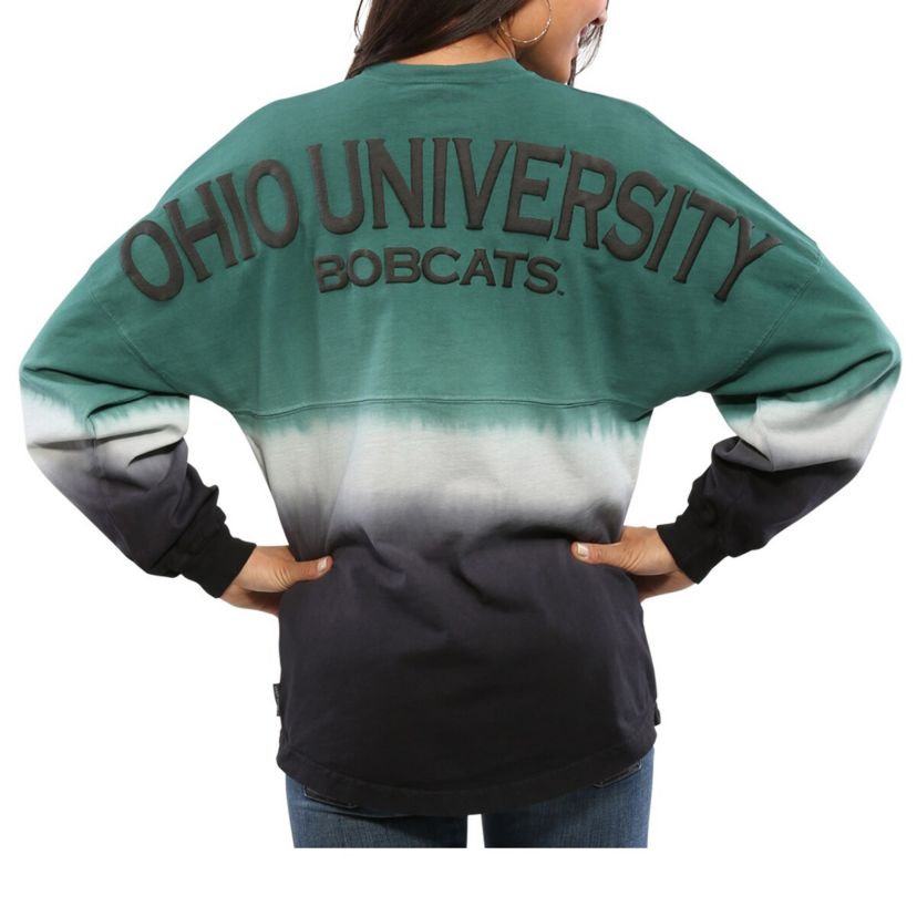 NCAA Ohio Bobcats Ombre Long Sleeve Dip-Dyed