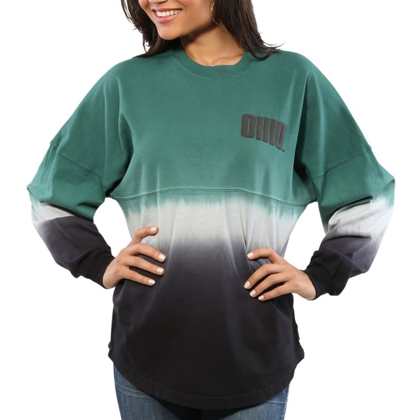 NCAA Ohio Bobcats Ombre Long Sleeve Dip-Dyed