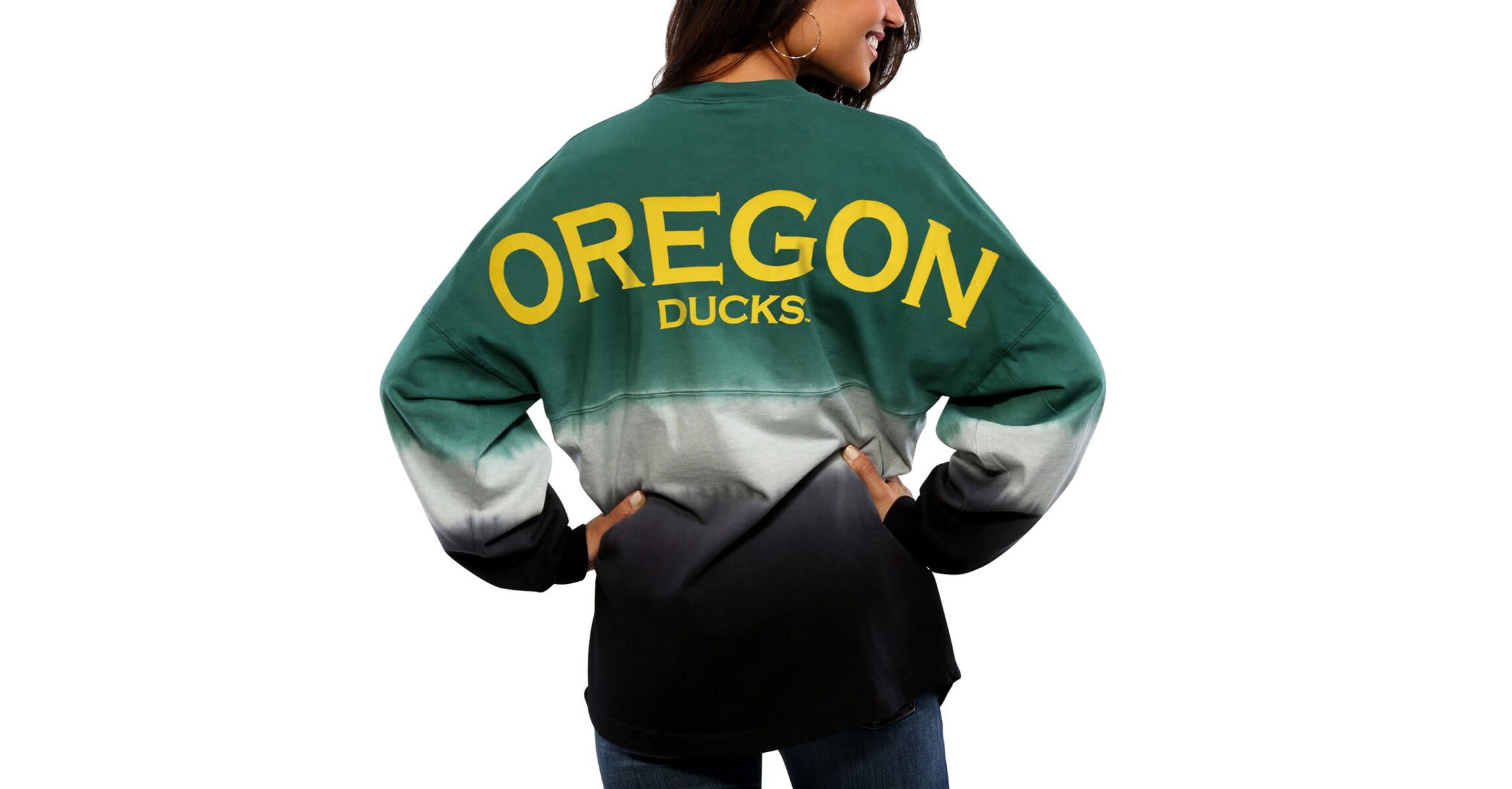 NCAA Oregon Ducks Ombre Long Sleeve Dip-Dyed