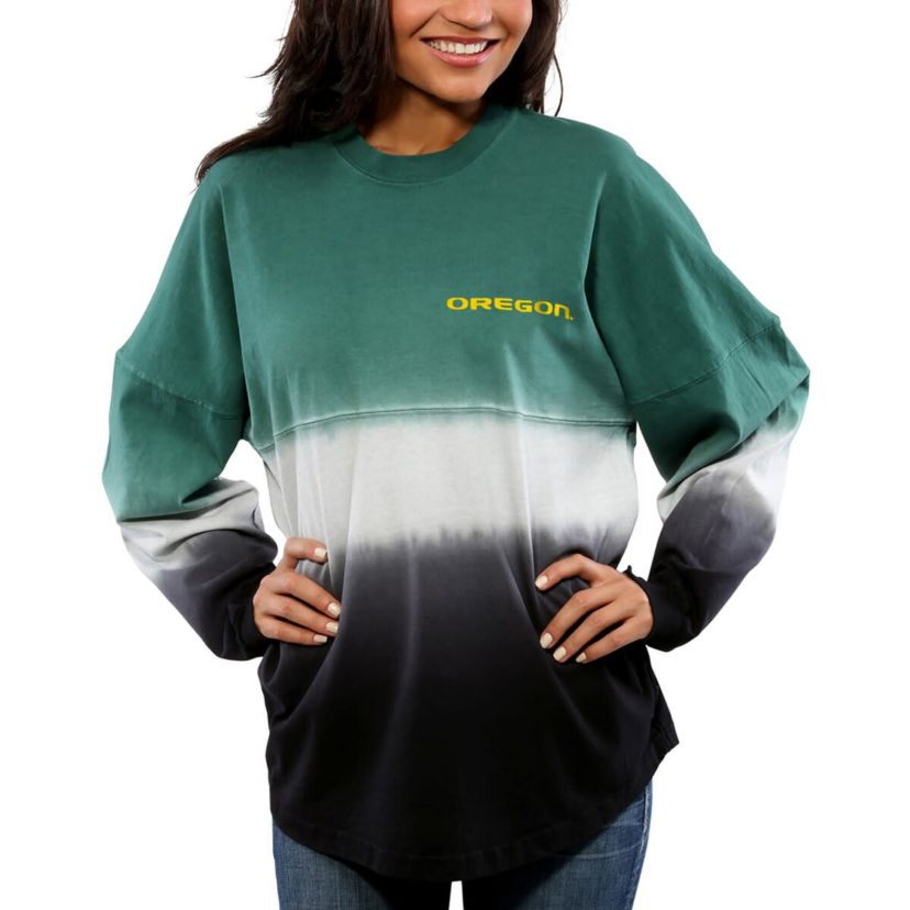 NCAA Oregon Ducks Ombre Long Sleeve Dip-Dyed