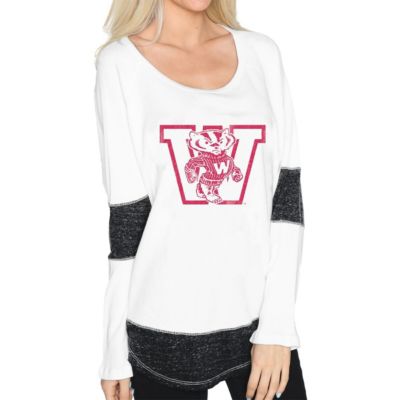 NCAA Wisconsin Badgers Contrast Boyfriend Thermal Long Sleeve T-Shirt