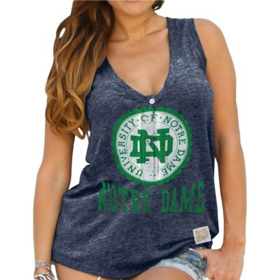 NCAA Notre Dame Fighting Irish Relaxed Henley V-Neck Tri-Blend Tank Top